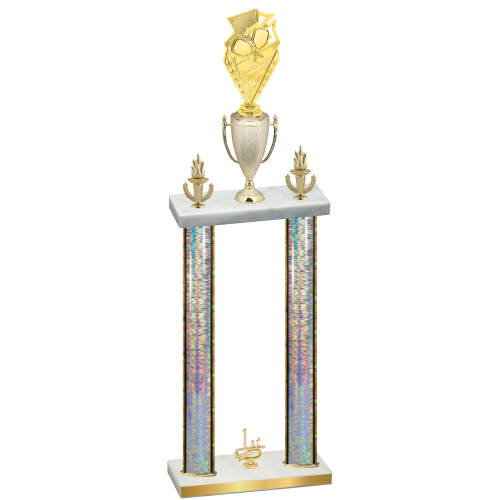 Double Silver Glacier First Place Pickleball Trophy