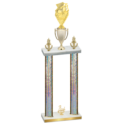 Double Silver Glacier Third Place Pickleball Trophy