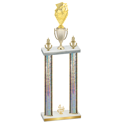 Double Silver Glacier Fourth Place Pickleball Trophy