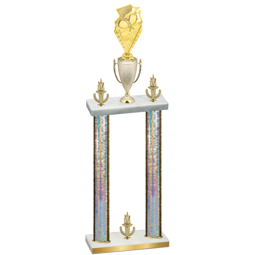 Double Silver Glacier Victory Pickleball Trophy
