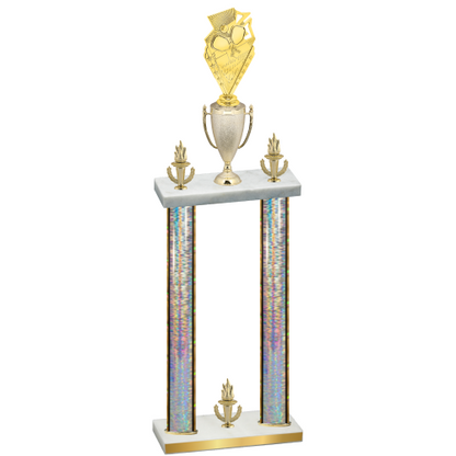 Double Silver Glacier Victory Pickleball Trophy