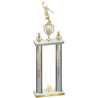 Double Silver Glacier Fourth Place Basketball Trophy