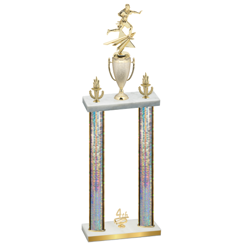 Double Silver Glacier Fourth Place Flag Football Trophy