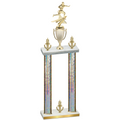 Double Silver Glacier Victory Flag Football Trophy