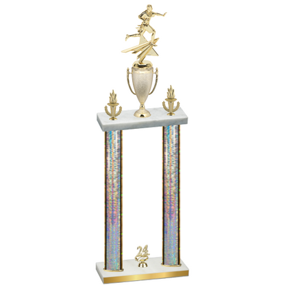 Double Silver Glacier Year Flag Football Trophy