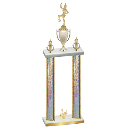 Double Silver Glacier Third Place Majorette Trophy
