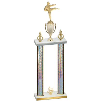 Double Silver Glacier Fourth Place Karate Trophy