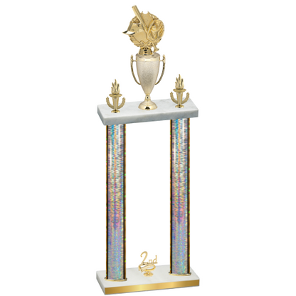 Double Silver Glacier Second Place Baseball Trophy