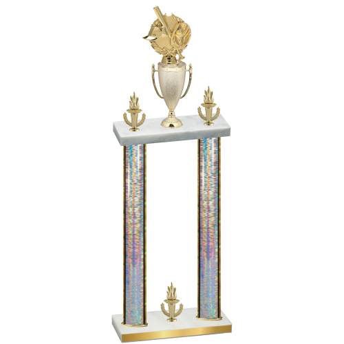 Double Silver Glacier Victory Baseball Trophy