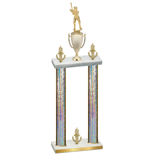 Double Silver Glacier Victory Baseball Trophy