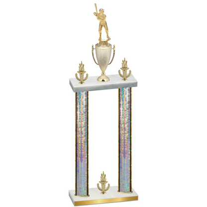 Double Silver Glacier Victory Baseball Trophy