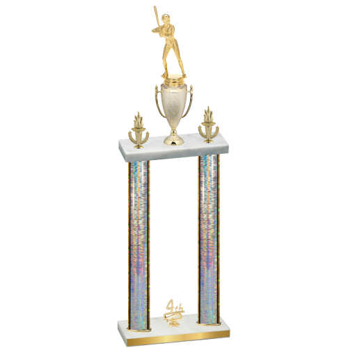 Double Silver Glacier Fourth Place Softball Trophy