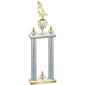 Double Silver Carbon Fiber Victory Football Trophy