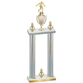 Double Silver Carbon Fiber Victory Soccer Trophy