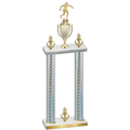 Double Silver Carbon Fiber Victory Soccer Trophy