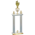 Double Silver Carbon Fiber Year Rugby Trophy