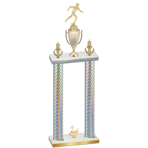 Double Silver Carbon Fiber Second Place Running Trophy