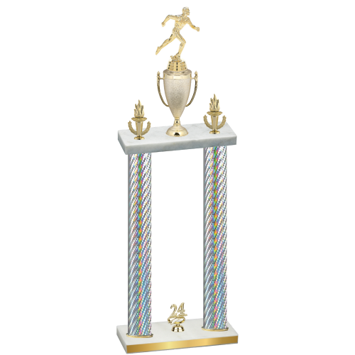 Double Silver Carbon Fiber Year Running Trophy