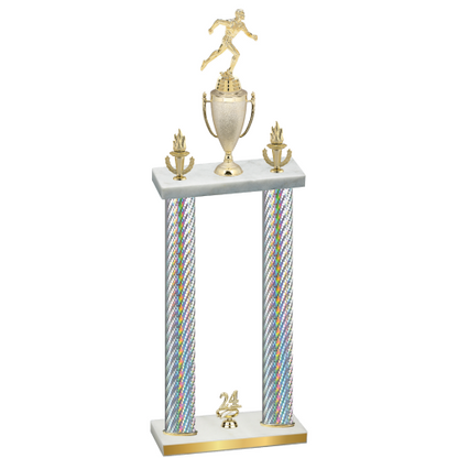 Double Silver Carbon Fiber Year Running Trophy