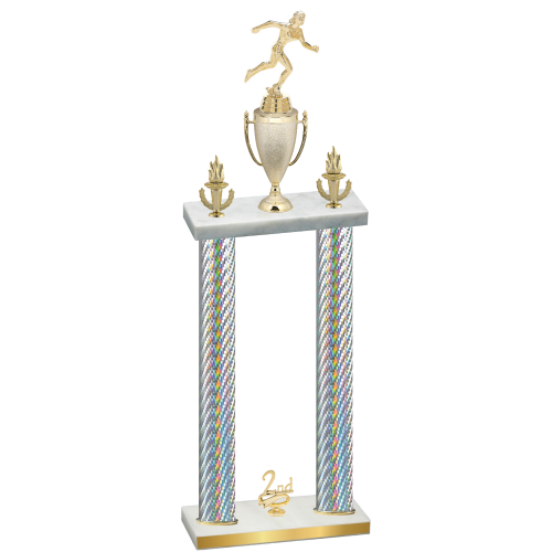 Double Silver Carbon Fiber Second Place Running Trophy