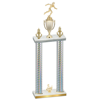 Double Silver Carbon Fiber Third Place Running Trophy