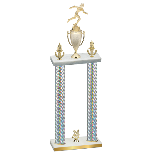 Double Silver Carbon Fiber Year Running Trophy