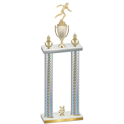 Double Silver Carbon Fiber Year Running Trophy