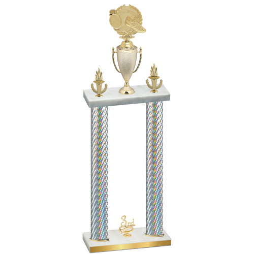 Double Silver Carbon Fiber Third Place Running Trophy