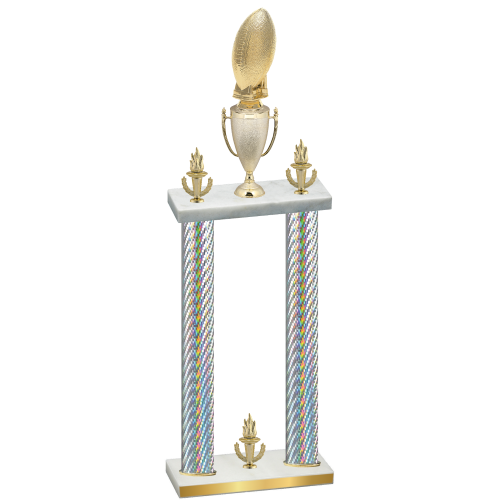 Double Silver Carbon Fiber Victory Football Trophy