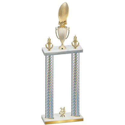 Double Silver Carbon Fiber Year Football Trophy