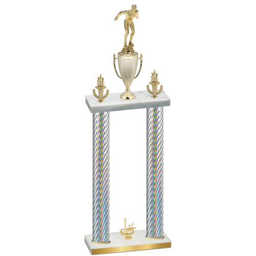 Double Silver Carbon Fiber First Place Swimming Trophy