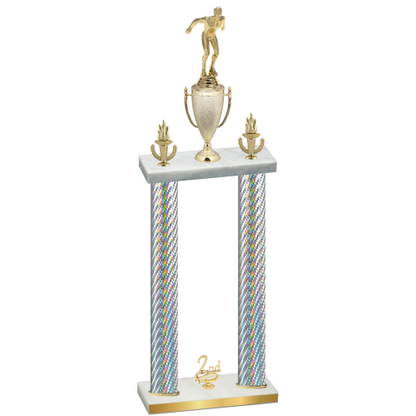 Double Silver Carbon Fiber Second Place Swimming Trophy