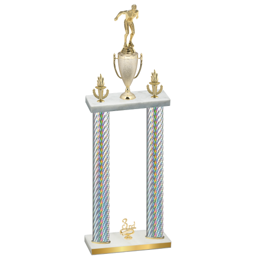 Double Silver Carbon Fiber Third Place Swimming Trophy