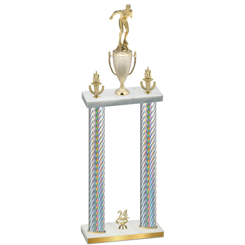 Double Silver Carbon Fiber Year Swimming Trophy