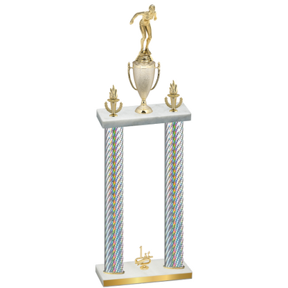 Double Silver Carbon Fiber First Place Tennis Trophy