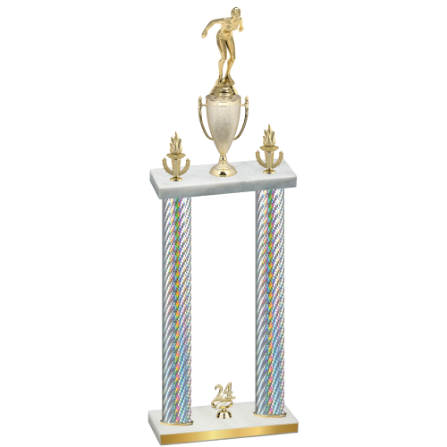 Double Silver Carbon Fiber Year Tennis Trophy