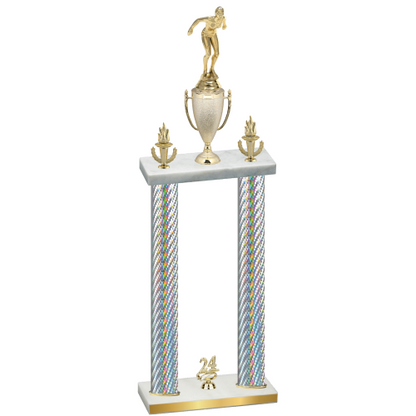 Double Silver Carbon Fiber Year Tennis Trophy