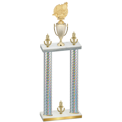 Double Silver Carbon Fiber Victory Swimming Trophy