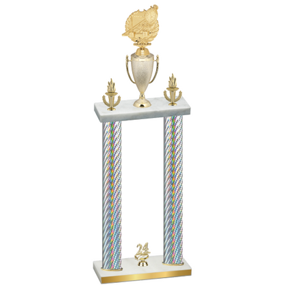 Double Silver Carbon Fiber Year Swimming Trophy