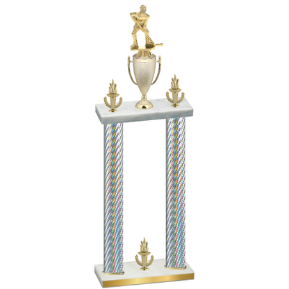 Double Silver Carbon Fiber Victory Hockey Trophy