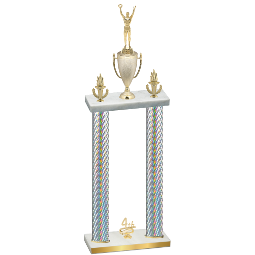 Double Silver Carbon Fiber Fourth Place Victory Trophy