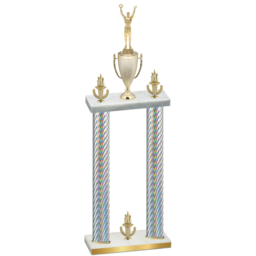 Double Silver Carbon Fiber Victory Victory Trophy