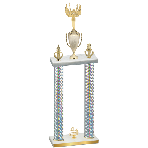 Double Silver Carbon Fiber Fourth Place Victory Trophy