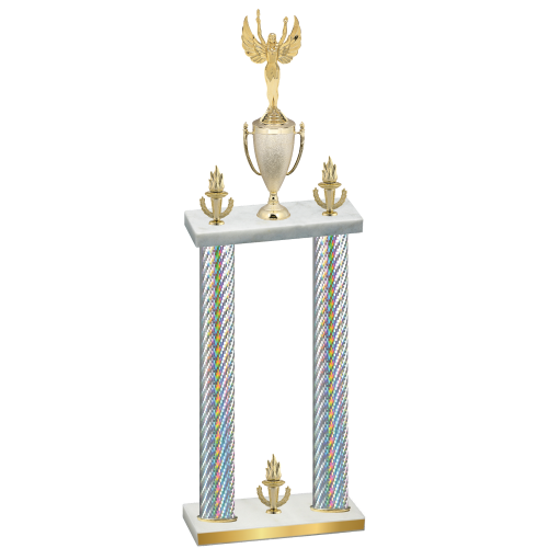 Double Silver Carbon Fiber Victory Victory Trophy