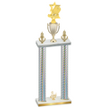 Double Silver Carbon Fiber Third Place Pickleball Trophy