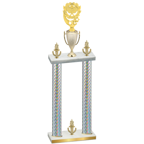 Double Silver Carbon Fiber Victory Pickleball Trophy
