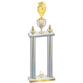 Double Silver Carbon Fiber Second Place Pickleball Trophy
