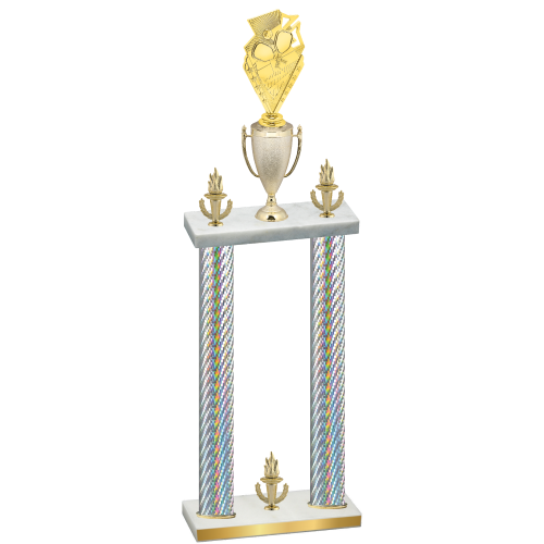 Double Silver Carbon Fiber Victory Pickleball Trophy