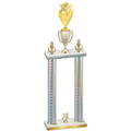 Double Silver Carbon Fiber Year Pickleball Trophy