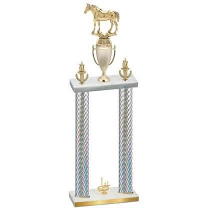 Double Silver Carbon Fiber First Place Horses Trophy